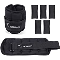 Sportneer Peso para Tobillo- Pesas Ajustables 0.25Kg - 1.8Kg (1 par) Peso Durable para Muñeca con Correa Ajustable para…